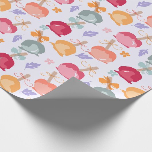 Farbenfrohe Süßäpfel Wrapping Paper Geschenkpapier (Ecke)