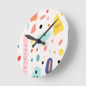 farbenfrohe süße Elemente Design Runde Wanduhr (Winkel)