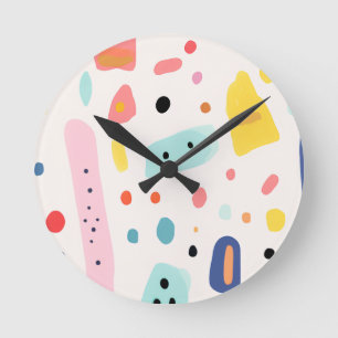 farbenfrohe süße Elemente Design Runde Wanduhr