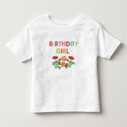 Farbenfrohe süße Fun Candy Birthday Girl Kleinkind T-shirt (Vorderseite)