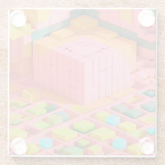 Farbenfrohe Süße Glasuntersetzer (Rückseite)