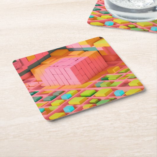 Farbenfrohe Süße Rechteckiger Pappuntersetzer (angewinkelt)