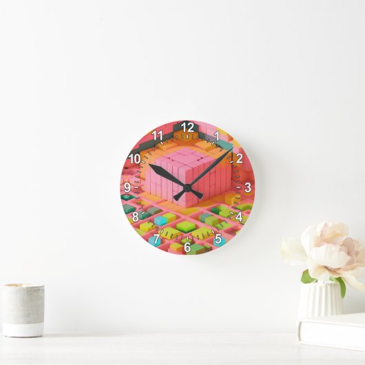Farbenfrohe Süße Runde Wanduhr (Zuhause)