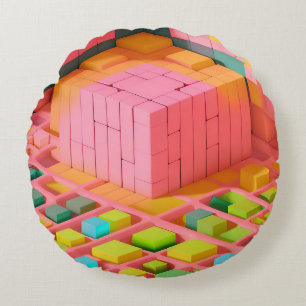Farbenfrohe Süße Rundes Kissen
