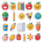 Farbenfrohe süße Schulsticker-Set Aufkleber (Vorderseite)