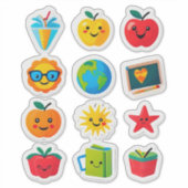 Farbenfrohe süße Schulsticker-Set Aufkleber (Vorderseite)