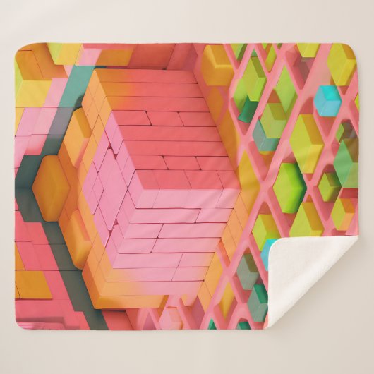 Farbenfrohe Süße Sherpadecke (Vorderseite (Horizontal))