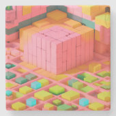 Farbenfrohe Süße Steinuntersetzer (Vorderseite)