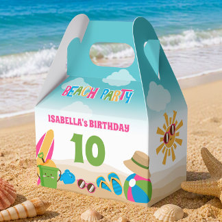 Farbenfrohe süße Strand Geburtstagsfeier Geschenkschachtel