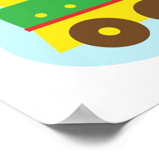 Farbenfrohe Süße Tier Bahn, für Kinder Schlafzimme Poster (Ecke)