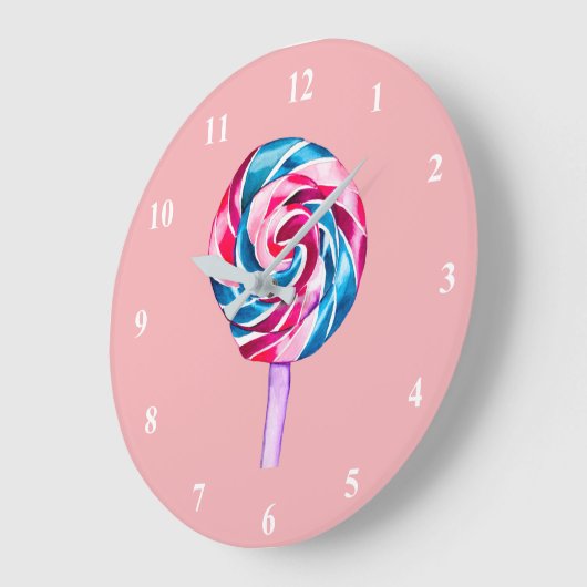 Farbenfrohe Süßwarenkunst Große Wanduhr (Winkel)