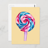 Farbenfrohe Süßwarenkunst Postkarte (Vorne/Hinten)