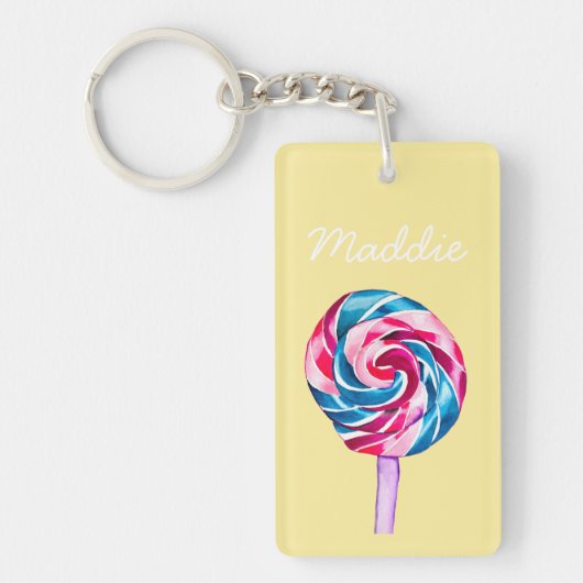Farbenfrohe Süßwarenkunst Schlüsselanhänger (Vorderseite)