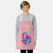 Farbenfrohe Süßwarenlollipop Aquarellkunst Schürze (Getragen)