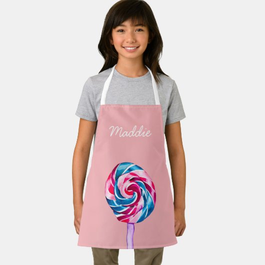 Farbenfrohe Süßwarenlollipop Aquarellkunst Schürze (Insitu)