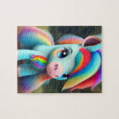 Farbenfrohe Sweet Baby Pony mit Regenbogen, Pony Puzzle (Horizontal)