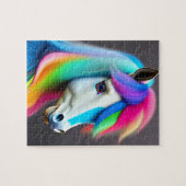Farbenfrohe Sweet Baby Pony mit Regenbogen, weißes Puzzle (Horizontal)