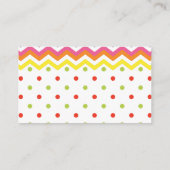 Farbenfrohe Sweet Candy Babydusche Windelwindeln Begleitkarte (Rückseite)