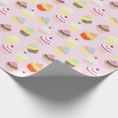 Farbenfrohe Sweet Cupcakes Musterpapier Geschenkpapier (Ecke)