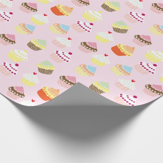 Farbenfrohe Sweet Cupcakes Musterpapier Geschenkpapier (Ecke)