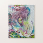 Farbenfrohe Sweet Face Cat Art Puzzle (Vertikal)