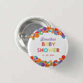 Farbenfrohe Sweet Fun Candy Baby Dusche Button (Vorne & Hinten)