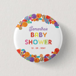 Farbenfrohe Sweet Fun Candy Baby Dusche Button