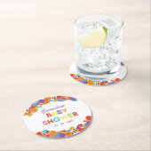 Farbenfrohe Sweet Fun Candy Baby Dusche Runder Pappuntersetzer (Vor Ort)