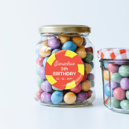 Farbenfrohe Sweet Fun Candy Thema Geburtstagsparty Runder Aufkleber
