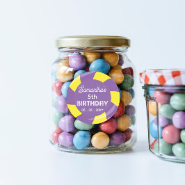 Farbenfrohe Sweet Fun Candy Thema Geburtstagsparty Runder Aufkleber
