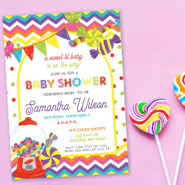 Farbenfrohe Sweet Fun Candy Theme Kinderdusche Einladung