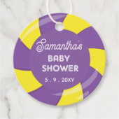 Farbenfrohe Sweet Fun Candy Theme Kinderdusche Geschenkanhänger (Vorderseite)