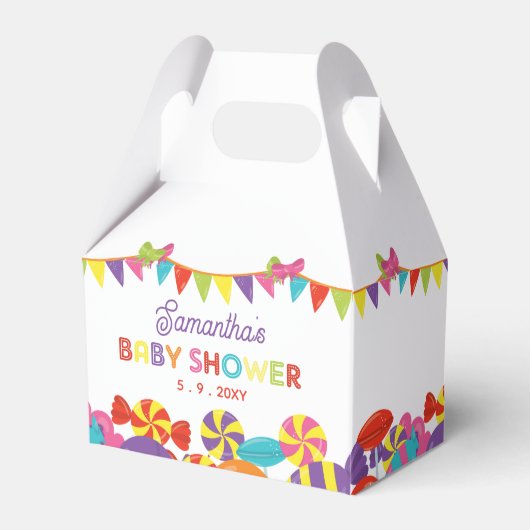 Farbenfrohe Sweet Fun Candy Theme Kinderdusche Geschenkschachtel (Vorderseite)