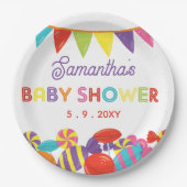 Farbenfrohe Sweet Fun Candy Theme Kinderdusche Pappteller (Vorderseite)