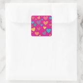 Farbenfrohe Sweet Hearts Aufkleber (Tasche)