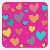 Farbenfrohe Sweet Hearts Aufkleber