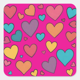 Farbenfrohe Sweet Hearts Aufkleber