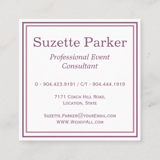 Farbenfrohe Sweet Pea Blume Eventplaner Quadratische Visitenkarte (Rückseite)