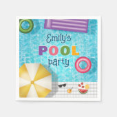 Farbenfrohe Swimmingpool Wasser Sommer Pool Party Serviette (Vorderseite)
