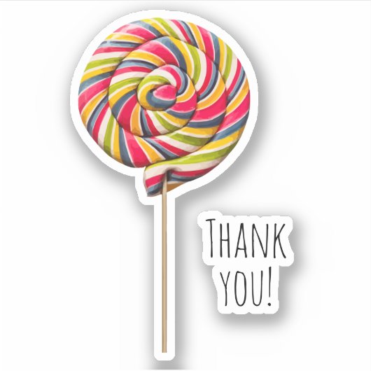 Farbenfrohe Swirl Lollipop Contour Sticker (Vorderseite)