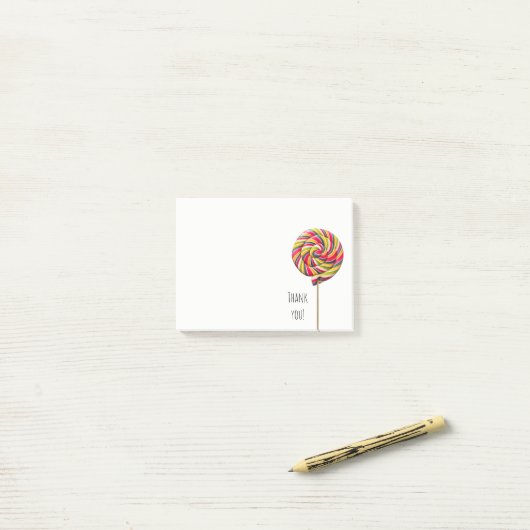 Farbenfrohe Swirl Lollipop-Post-it-Notizen Post-it Klebezettel (Auf Schreibtisch)