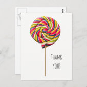 Farbenfrohe Swirl Lollipop Postkarte (Vorne/Hinten)