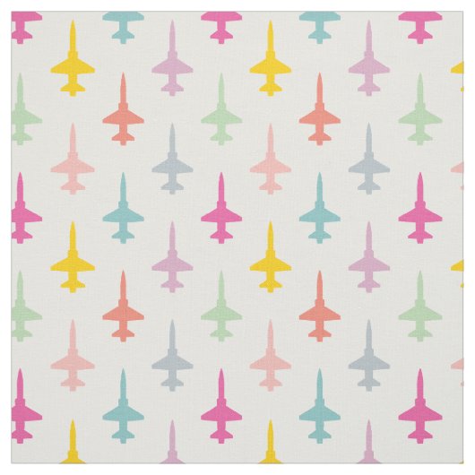 Farbenfrohe T-38 Talon Fighter Jet Pattern Pastel Stoff (Muster)