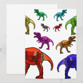 Farbenfrohe T-Rex (Vorne/Hinten)