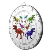 Farbenfrohe T-Rex Dartscheibe (Vorderseite rechts)