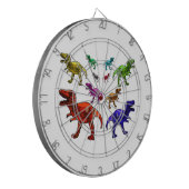 Farbenfrohe T-Rex Dartscheibe (Vorderseite Links)