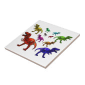 Farbenfrohe T-Rex Fliese (Seite)