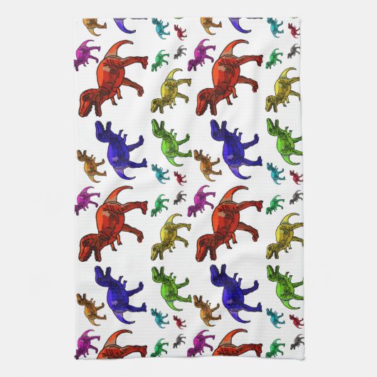 Farbenfrohe T-Rex Handtuch (Vertikal)