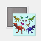 Farbenfrohe T-Rex Magnet (Vorderseite/Rückseite)