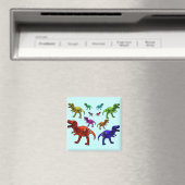 Farbenfrohe T-Rex Magnet (In Situ (Geschirrspüler))